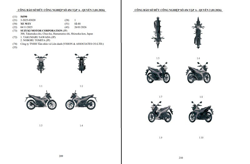 Hình ảnh của mẫu xe mới được Suzuki đăng ký bảo hộ Kiểu dáng công nghiệp.