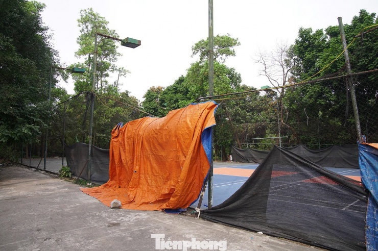 Không chỉ lãng phí quỹ đất, việc dự án chậm triển khai còn khiến khu vực bị biến dạng về công năng sử dụng. Một khu vực trong khu sinh thái bị lấn chiếm, xây dựng sân pickleball.