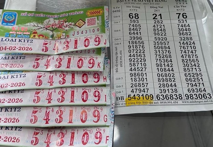 Giải độc đắc của vé số Sóc Trăng trúng tại đặc khu Phú Quốc. Ảnh: ĐLVS Việt Hằng