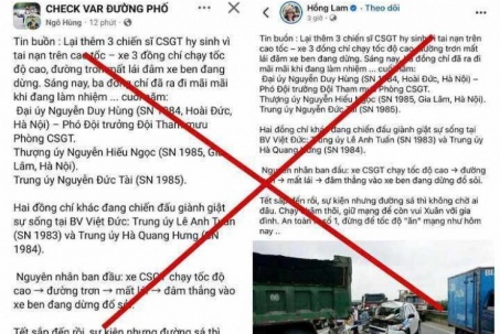 Bác tin 'Lại thêm 3 cán bộ CSGT hy sinh trên cao tốc'