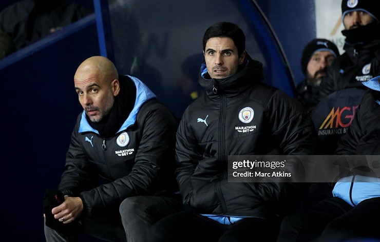 Arteta từng làm trợ lý cho HLV Pep Guardiola tại Man City