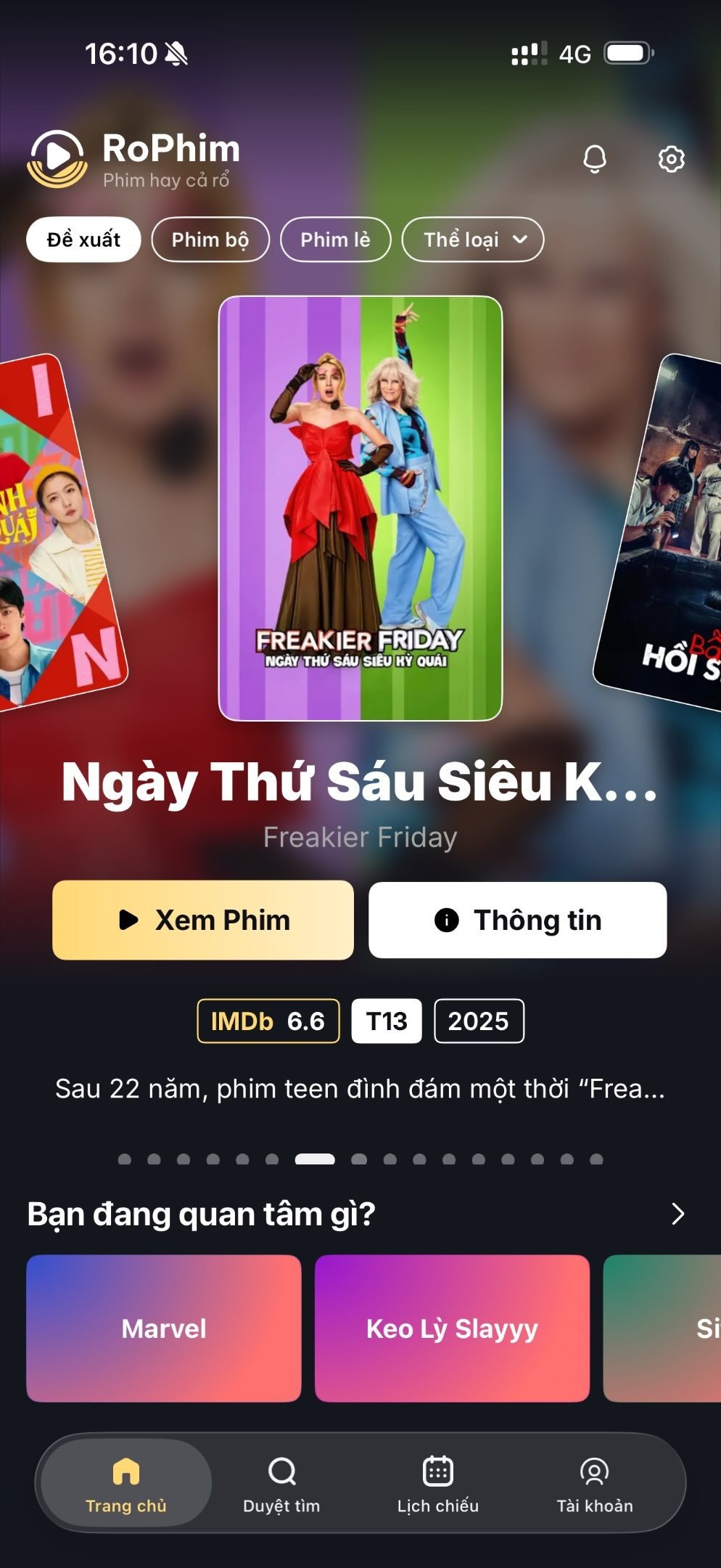 Ứng dụng IOS của Rổ Phim khi hoạt động. Các bộ phim lậu được cập nhật Việt sub, lồng tiếng, chất lượng 4K.