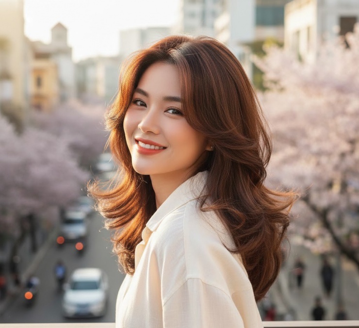 Kiểu tóc layer cánh bướm.