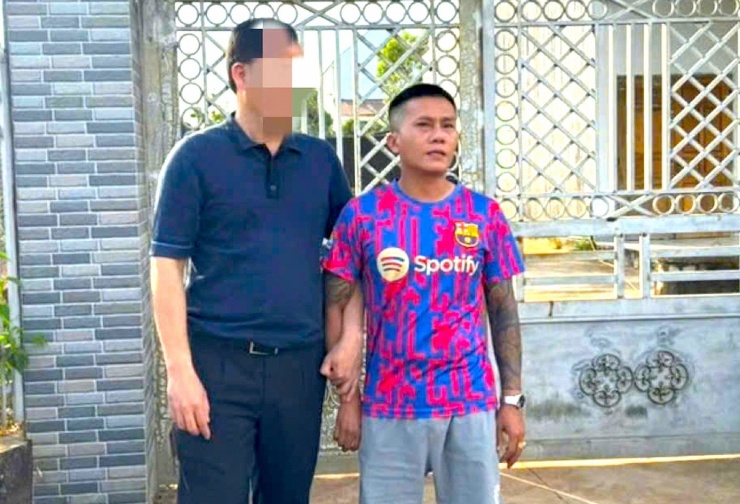 Đối tượng Tài đen thời điểm bị bắt giữ.