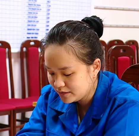 Bùi Thị Phương Linh tại cơ quan điều tra.