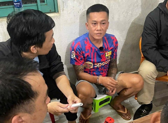 Phạm Anh Tài lúc bị bắt. Ảnh: Cục Cảnh sát Hình sự