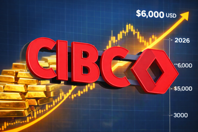 CIBC lạc quan về khả năng giá vàng đạt 6.000 USD.
