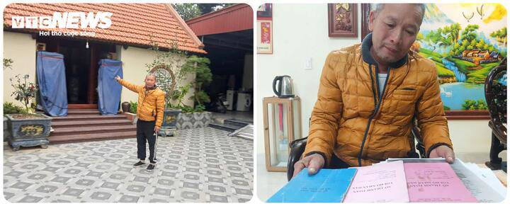 Cả nghìn m² đất ông cha để lại qua nhiều thế hệ của gia đình ông Vũ Văn Hạnh được công nhận là đất "thổ cư" trong bìa đỏ cấp năm 2004 nhưng nay lại có nguy cơ bị biến thành đất vườn tạp. (Ảnh: Tiến Thắng)