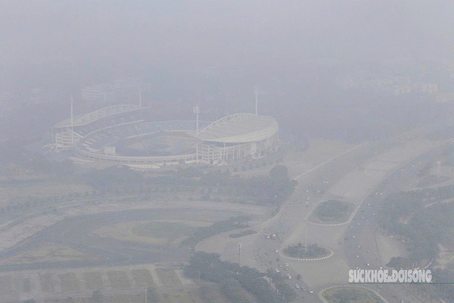 Hà Nội mù mịt vì ô nhiễm không khí. Ảnh: Tuấn Anh