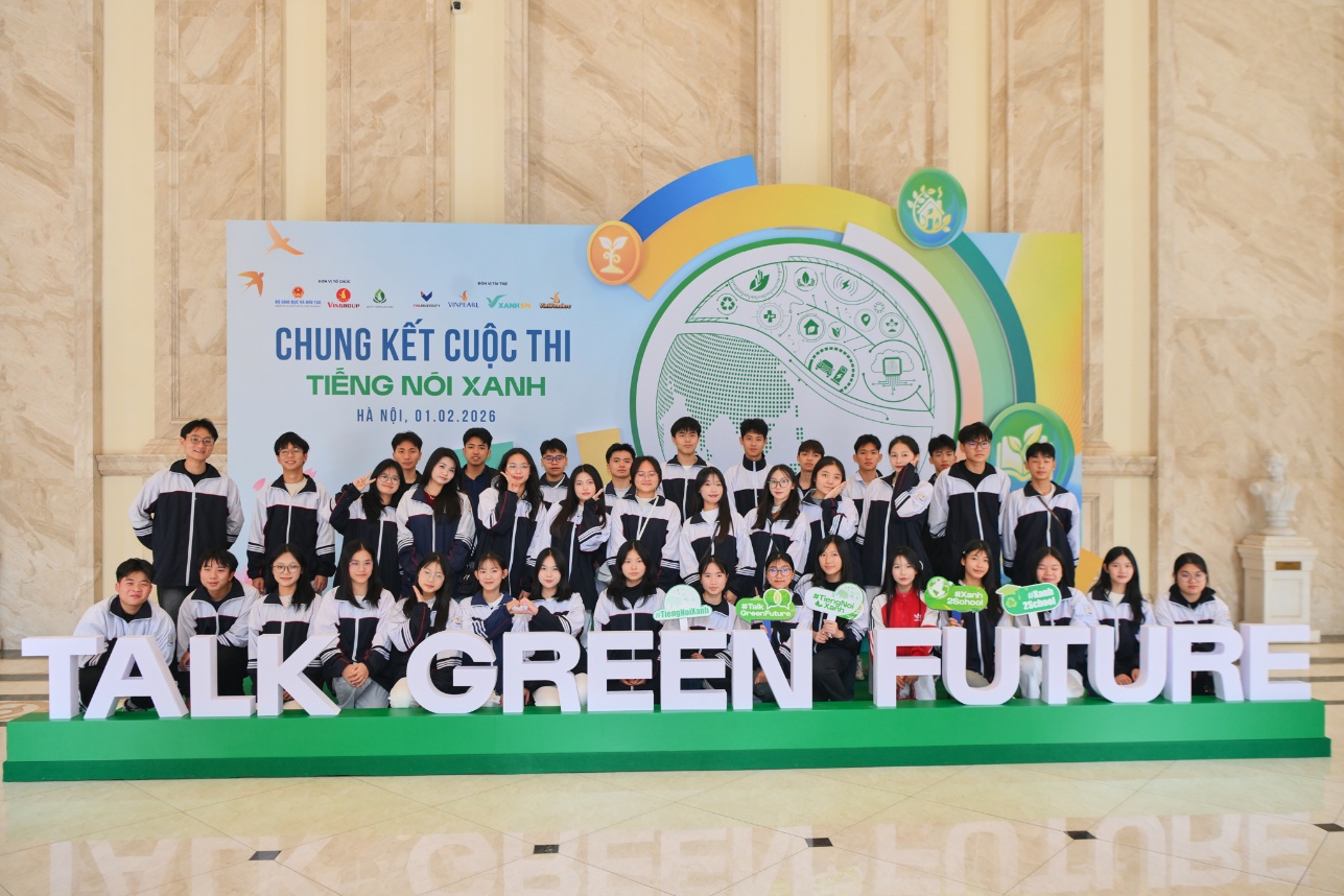 Học sinh Trường THPT A Duy Tiên (Ninh Bình) có mặt tại Vòng Chung kết cuộc thi Tiếng nói Xanh để giao lưu, học hỏi từ các đội thi xuất sắc.