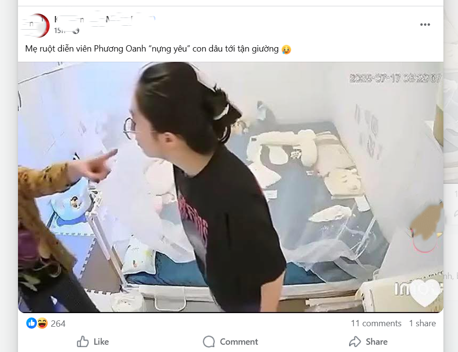 Một bài đăng gán cho sự việc này liên quan tới mẹ ruột và em dâu của Phương Oanh.