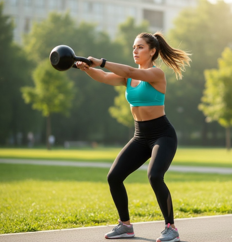 Xoay tạ chuông có thể tiêu hao 800–1.200 calo/giờ.