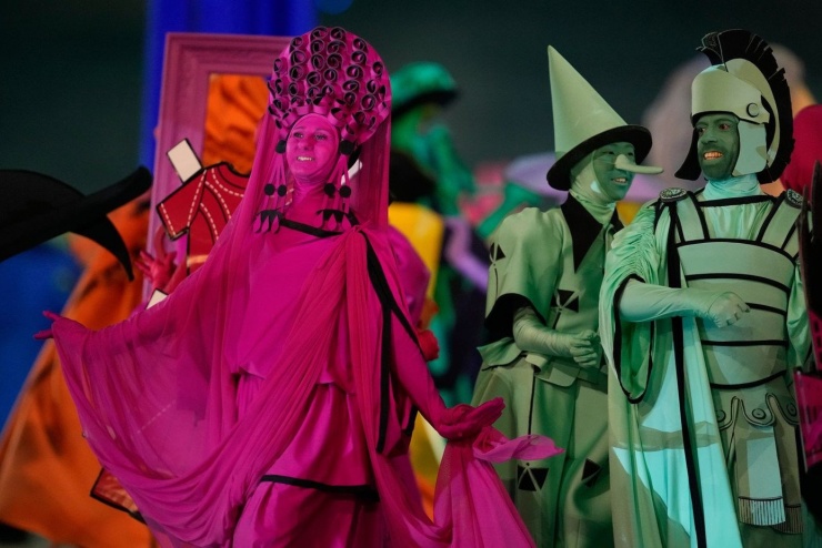 Các vũ công biểu diễn trên sân khấu ở
Milan.