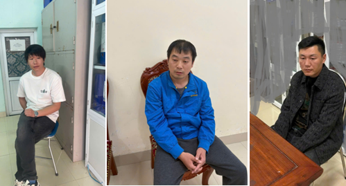 Các đối tượng tại cơ quan Công an. Ảnh: Cơ quan Công an.