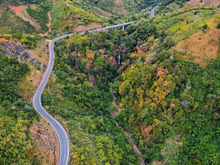 Không ít du khách khi đi qua cung đèo đã chủ động giảm tốc độ, tranh thủ dừng lại ghi lại khoảnh khắc hiếm hoi của núi rừng.