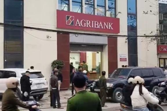 Phòng giao dịch ngân hàng Agribank, nơi xảy ra vụ cướp vào chiều 4/2. Ảnh: NDCC.
