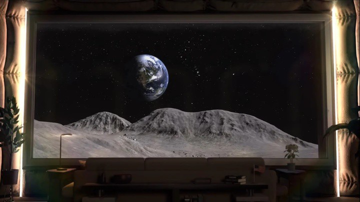 "Phòng có tầm nhìn" mang một ý nghĩa đặc biệt khi bạn nghỉ ngơi trên Mặt trăng.