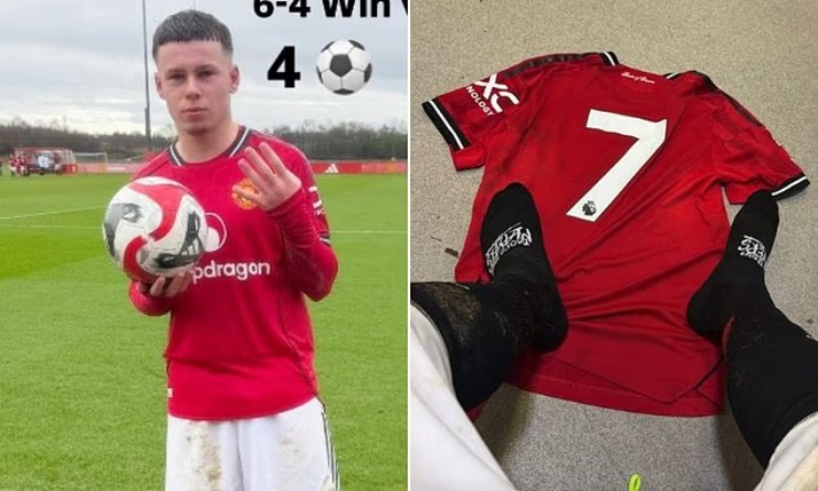 Kai Rooney ghi 4 bàn, giúp U16 MU thắng 6-4