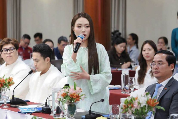 Hình ảnh Phương Mỹ Chi phát biểu tại sự kiện. Ảnh: MXH