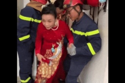 Cảnh sát giải cứu kịp thời 6 người kẹt trong thang máy trước giờ rước dâu