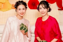 Hà Kiều Anh, Dương Mỹ Linh hội ngộ, gói bánh chưng ở Mỹ