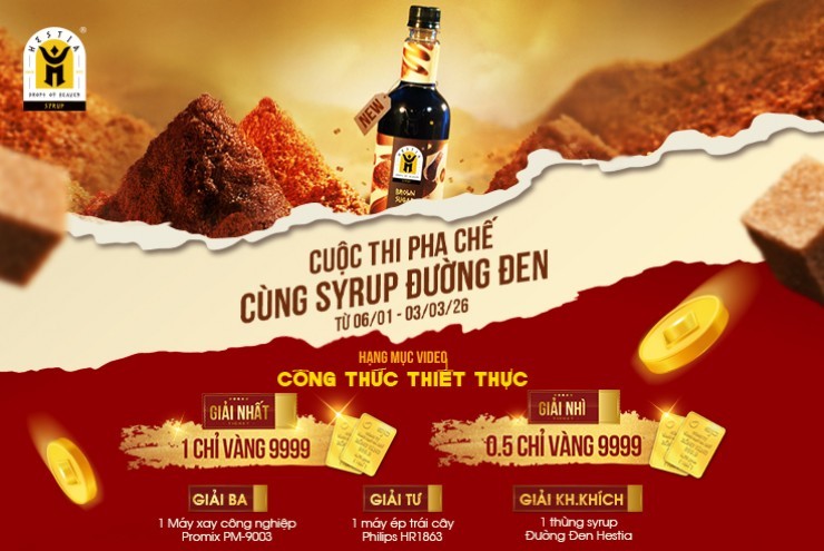Chinh phục giải thưởng 1 chỉ vàng tại cuộc thi “Pha chế cùng Syrup Đường Đen Hestia”