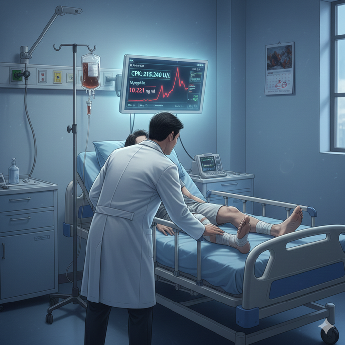 Bệnh nhi được điều trị tích cực bằng truyền dịch tăng cường, điều chỉnh điện giải và đường huyết, truyền bicarbonate để kiềm hóa nước tiểu, đồng thời dùng N-Acetylcysteine hỗ trợ gan. Ảnh minh hoạ AI