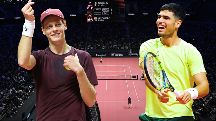 Ở bảng xếp hạng UTR, Sinner (bên trái) mới là tay vợt số 1 thế giới chứ không phải Alcaraz (bên phải)