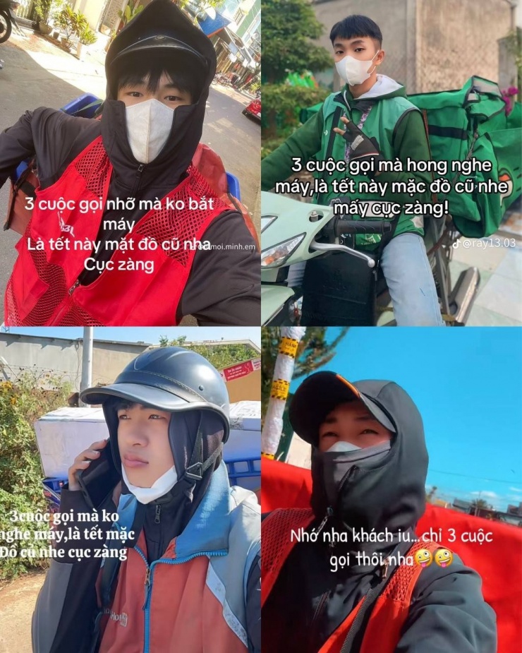 Trào lưu "3 cuộc gọi nhỡ" được các shipper đăng tải dịp gần Tết.