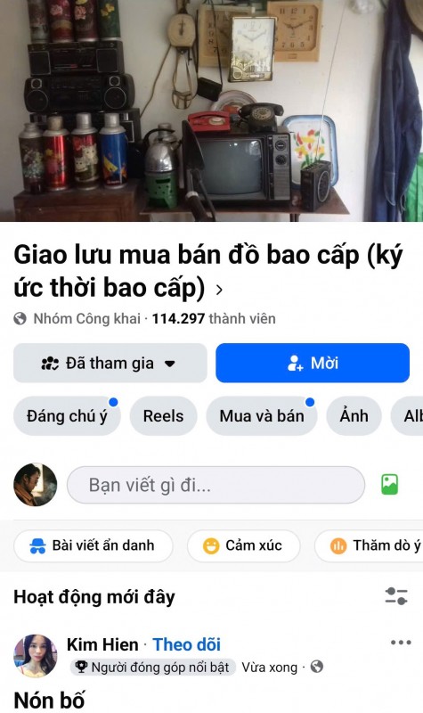 Một trang quảng cáo bán đồ xưa trên chợ mạng