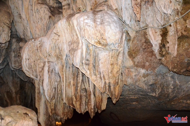 Nhiều khối nhũ đá trong động như những rặng san hô