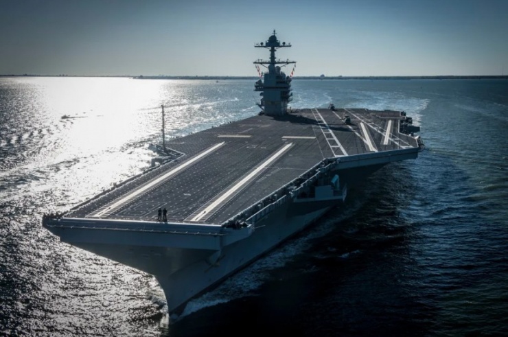 Tàu sân bay USS Gerald R. Ford. Ảnh: AP