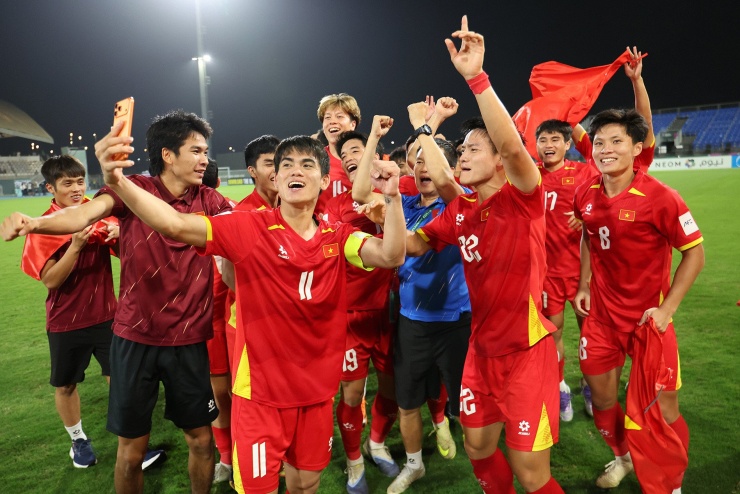 Các cầu thủ U23 Việt Nam đón Tết vui nhất. Ảnh: AFC