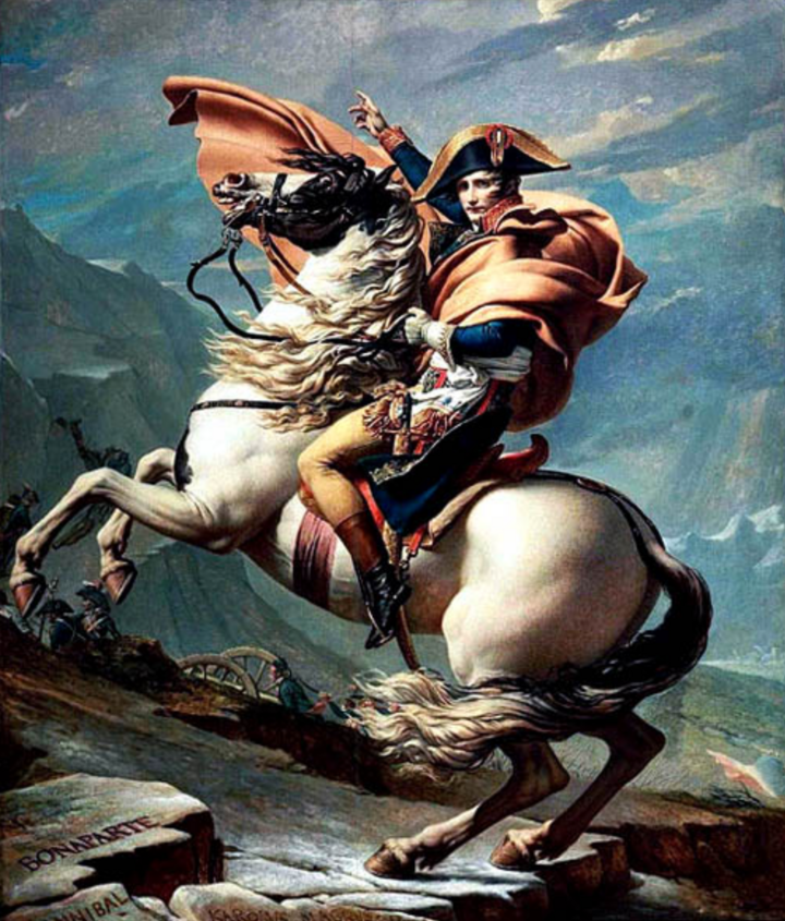 Napoleon trong chiến dịch Bắc Ý năm 1796, bức họa phẩm nổi tiếng của Jacques-Louis David.