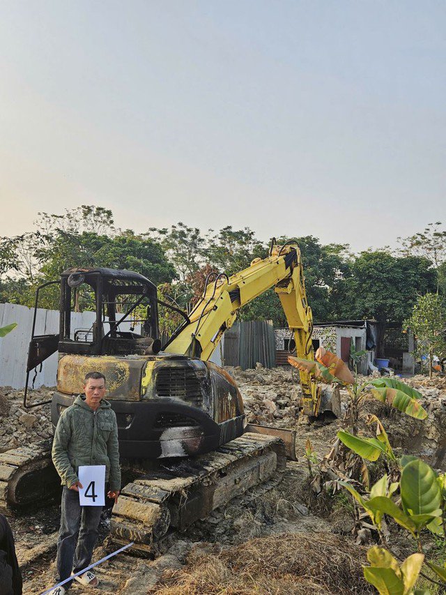 Bị can Khôi tại hiện trường vụ việc. Ảnh: Công an Bắc Ninh.