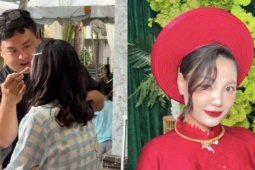 Cô dâu bị ong đốt sưng mắt vẫn xinh đẹp dưới sự 'phù phép' của thợ trang điểm