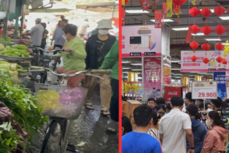 Khung cảnh trái ngược ở siêu thị và chợ truyền thống TPHCM ngày 26 Tết