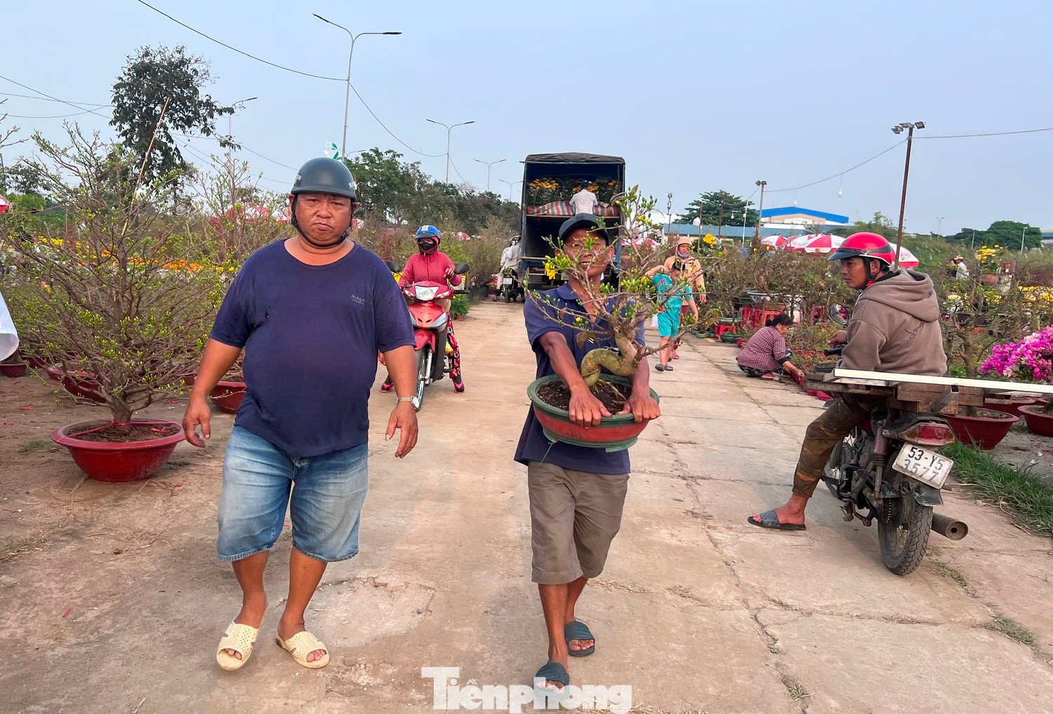 "Nhà ở phường An Lạc nhưng năm nào tôi cũng đi phà sang chợ hoa Bình Điền để mua hoa chơi Tết. Giá ở đây rất mềm, phù hợp với thu nhập của tôi. Trong nhà có hoa tươi khoe sắc ngày xuân sẽ mang lại nhiều niềm vui trong suốt năm" - chị Thanh Vy (công nhân may) bộc bạch.