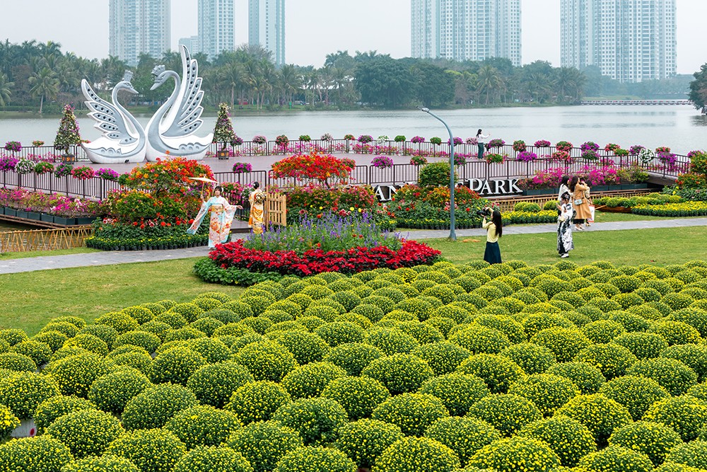 Công viên Hồ Thiên Nga, Ecopark thêm rực rỡ khi Tết đến xuân về