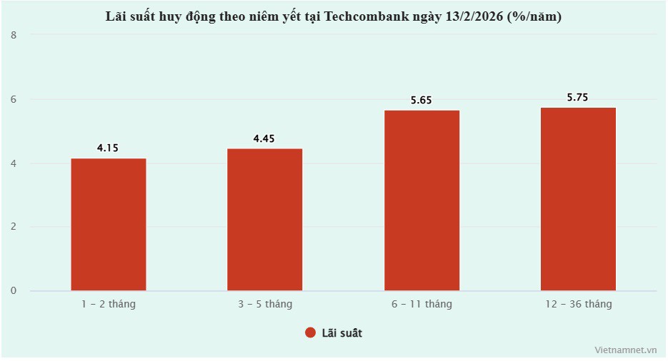 Lãi suất ngân hàng hôm nay 13/2/2026: Tăng mạnh trước kỳ nghỉ Tết - 2