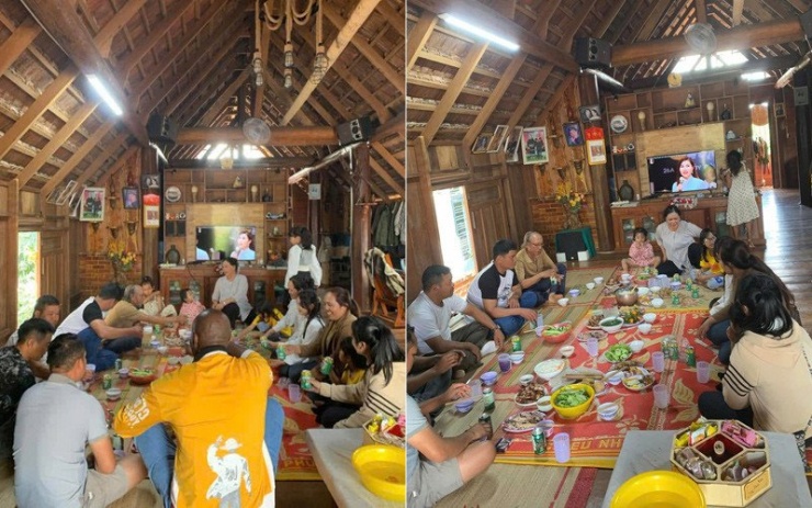 Mozie cùng cả nhà quây quần bên mâm cơm ngày Tết