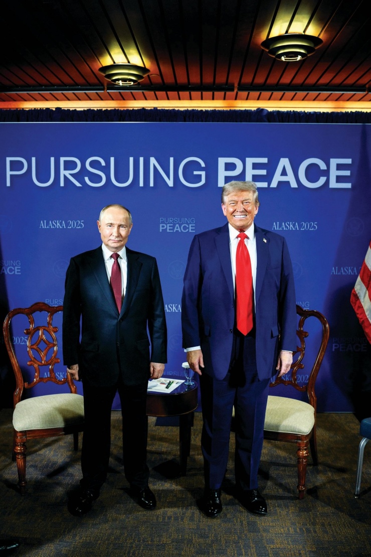 Tổng thống Mỹ Donald Trump gặp Tổng thống Nga Vladimir Putin tại hội nghị thượng đỉnh Nga - Mỹ ở Alaska ngày 15/8/2025Ảnh: Nhà Trắng