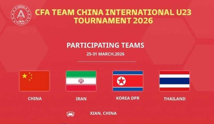 Chủ nhà Trung Quốc chốt danh sách 4 đội U23 dự giải tứ hùng, không có U23 Việt Nam