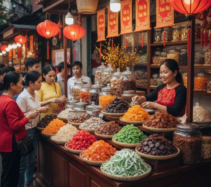 Mứt Tết là món ăn truyền thống không thể thiếu trong ngày Xuân.