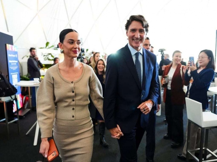 Ông Trudeau cùng bạn gái Katy Perry. IG.