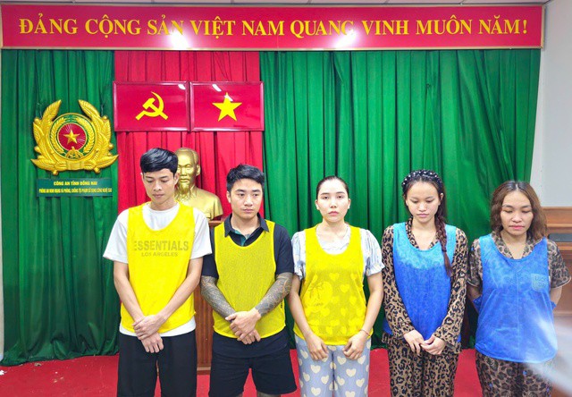 Một số đối tượng trong đường dây. Ảnh: Công an tỉnh Đồng Nai.