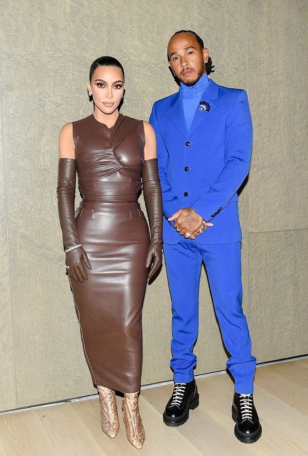 Kim Kardashian và Lewis Hamilton. Ảnh: BFA