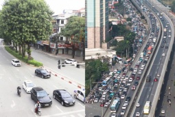 Cửa ngõ Hà Nội ùn ứ, nội đô thông thoáng sáng 27 Tết