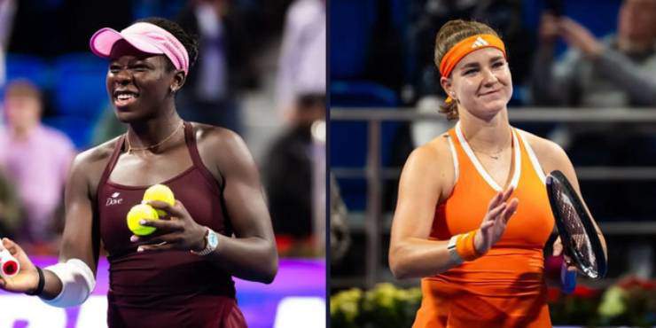 Tay vợt 19 tuổi, tới từ Canada, Mboko (bên trái) sẽ thực gây chấn động nếu vô địch WTA 1000