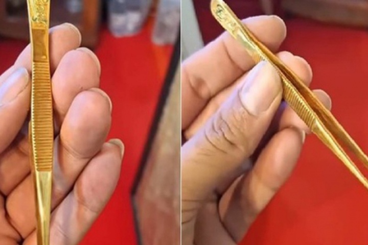 Mang nhíp vàng đi kiểm tra, người đàn ông sốc nặng khi bán được 100 triệu đồng